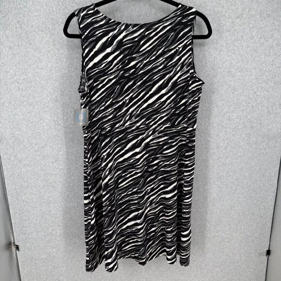 Relativity Womens Stretch Knit Dress Size 2X Animal Print Black Sleeveless NEW - Picture 3 of 11